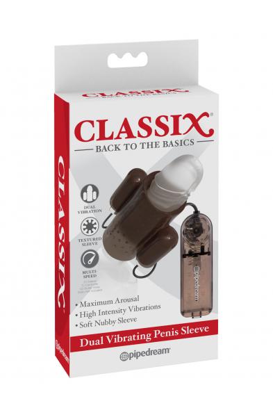 Dual Vibrating Penis Sleeve - Smoke