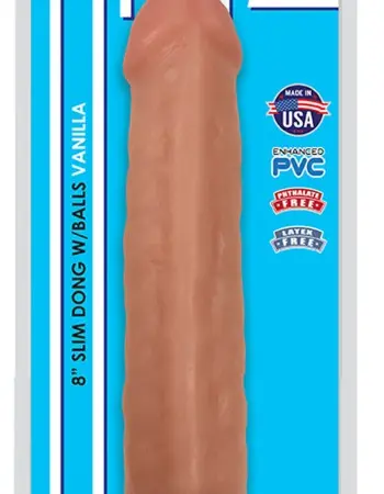 8 Inch Slim Dong With Balls - Vanilla