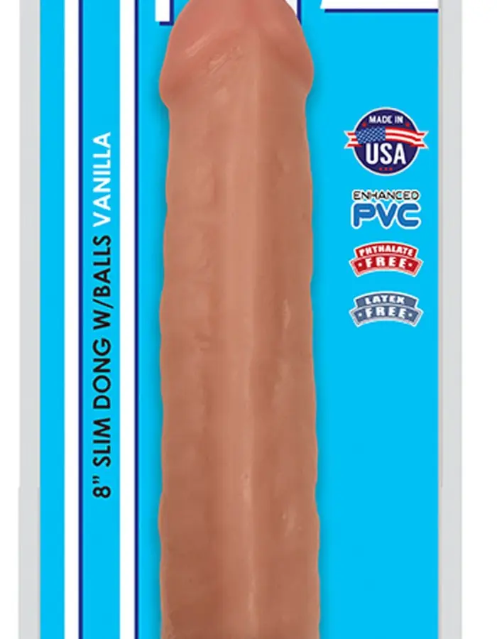 8 Inch Slim Dong With Balls - Vanilla
