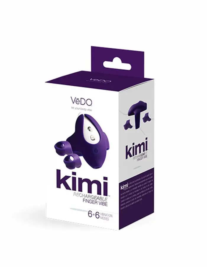 Kimi Rechargeable Dual Finger Vibe With Remote Control - Deep Purple