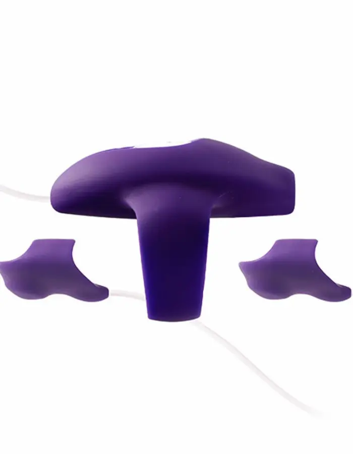 Kimi Rechargeable Dual Finger Vibe With Remote Control - Deep Purple