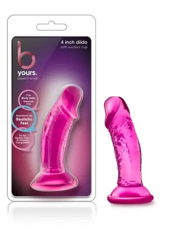 B Yours - Sweet n' Small 4 Inch Dildo With Suction Cup - Pink