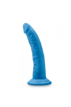 Neo Elite - 7.5 Inch Silicone Dual Density Cock - Neon Blue