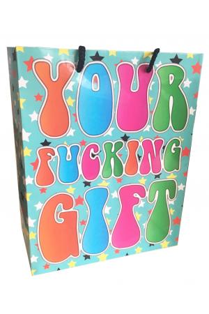 Your Fucking Gift Star Pattern 8x10 Gift Bag