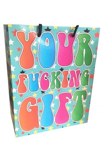 Your Fucking Gift Star Pattern 8x10 Gift Bag