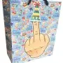 Middle Finger With Party Hat Happy Birthday Gift Bag 8x10