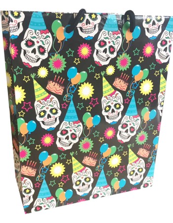 Sugar Skull Birthday Pattern Gift Bag 8x10
