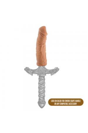 The Realm - Realistic 8 Inch Lock on Dildo -  Mocha