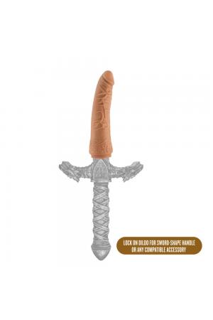 The Realm - Realistic 7.5 Inch Lock on Dildo -  Mocha