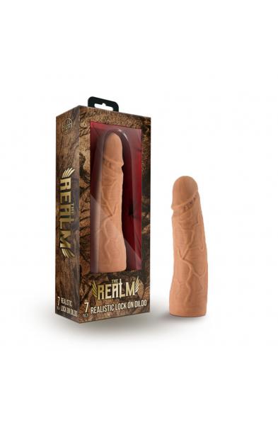 The Realm - Realistic 7 Inch Lock on Dildo -  Mocha