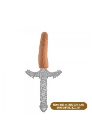 The Realm - Realistic 7 Inch Lock on Dildo -  Mocha