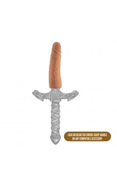 The Realm - Realistic 7 Inch Lock on Dildo -  Mocha