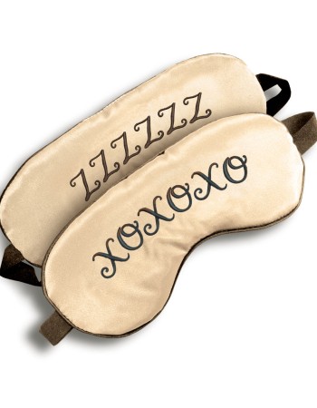 The 9's Xoxo/zzz Satin Blindfold - Black/gold