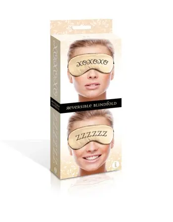 The 9's Xoxo/zzz Satin Blindfold - Black/gold