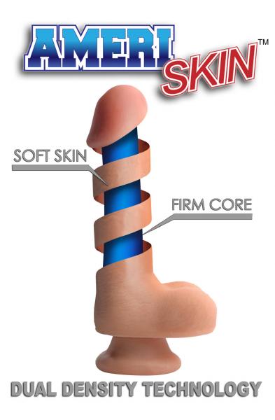 8 Inch Ultra Real Dual Layer Suction Cup Dildo - Medium Tone Skin