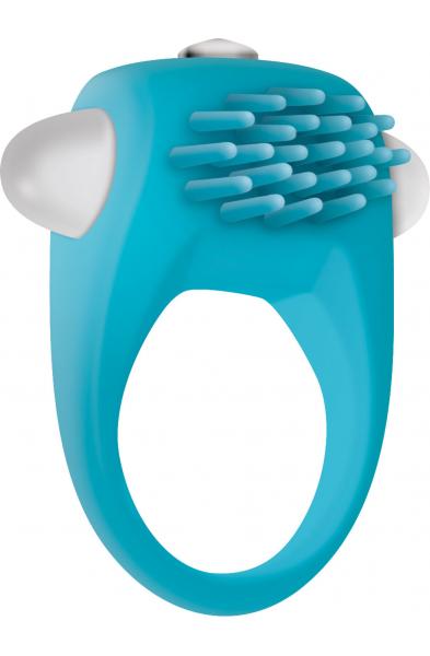 Teal Tickler Silicone Vibe Cockring