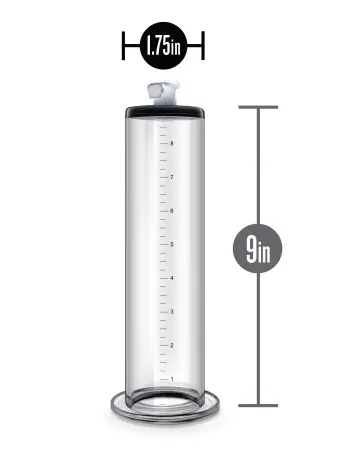 Performance - 9 Inch X 1.75 Inch Penis Pump Cylinder  Clear