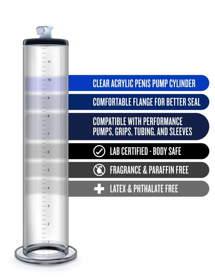 Performance - 12 Inch X 2 Inch Penis Pump Cylinder - Clear