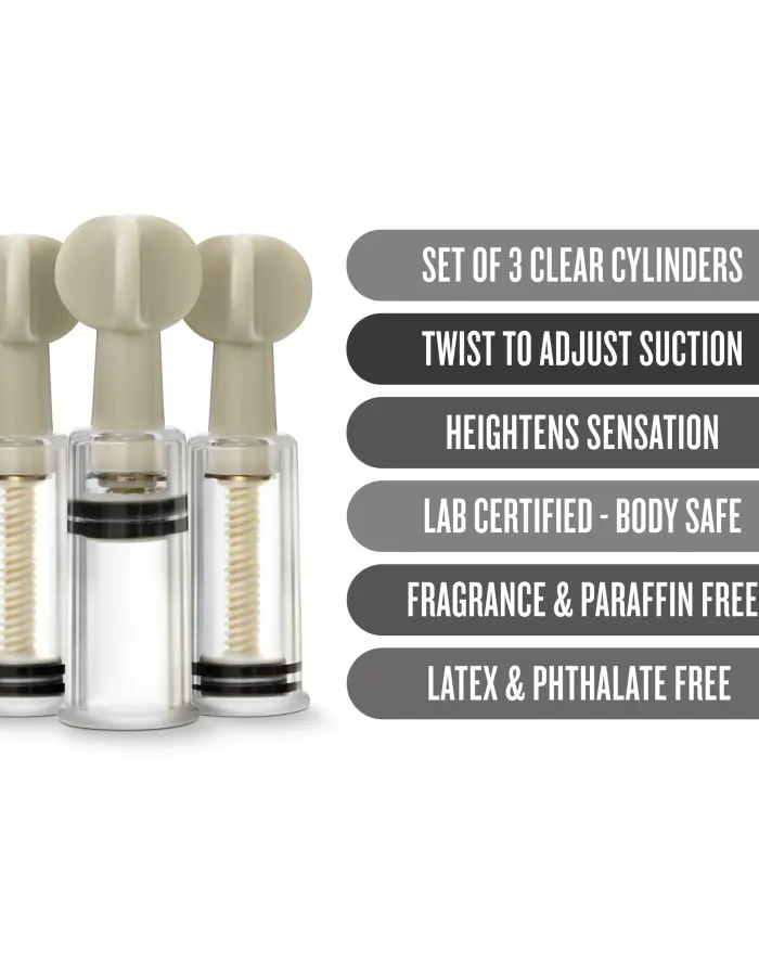 Temptasia - Clit and Nipple Twist Suckers - Set of 3 - Clear