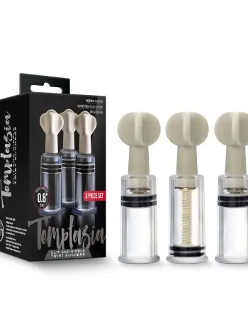 Temptasia - Clit and Nipple Twist Suckers - Set of 3 - Clear
