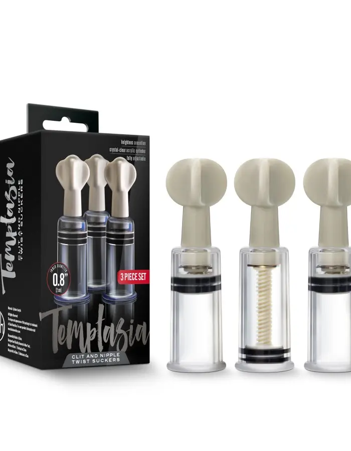Temptasia - Clit and Nipple Twist Suckers - Set of 3 - Clear