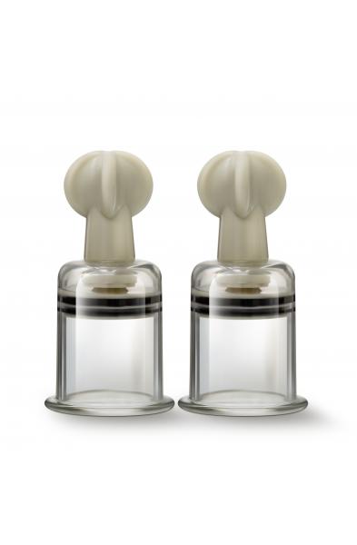 Temptasia  Clit and Nipple Large Twist Suckers -  Set of 2 - Clear