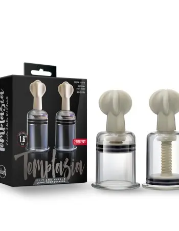 Temptasia  Clit and Nipple Large Twist Suckers -  Set of 2 - Clear