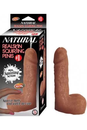 #1 Natural Realskin Squirting Penis - Brown