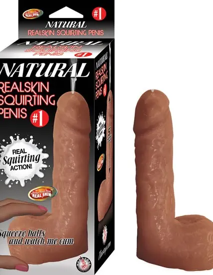 #1 Natural Realskin Squirting Penis - Brown