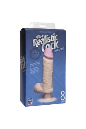 The Realistic Cock Ultraskyn Vibrating 8 Inches - Vanilla