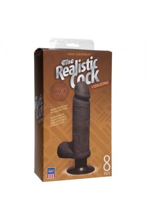 The Realistic Cock Ultraskyn Vibrating 8" - Chocolate