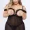 Lace and Mesh Babydoll and Thong - Black - 1x2x