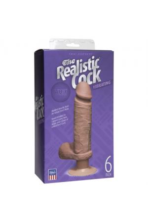 The Realistic Cock Ultraskyn Vibrating 6" - Caramel