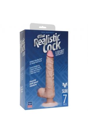 The Realistic Cock Ultraskyn Vibrating 7" Slim - Vanilla