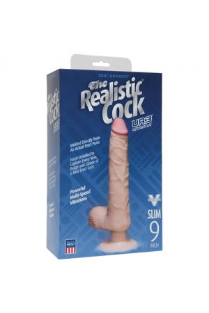 The Realistic Cock - Ur3 Slim Vibrating - 9-Inch - White