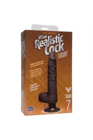 The Realistic Cock - Ur3 Slim Vibrating - 7-Inch  - Black