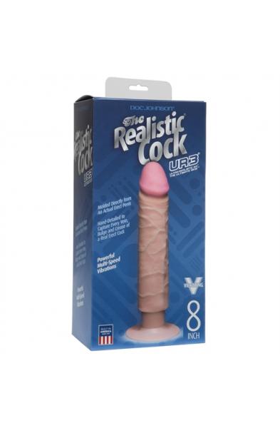 The Realistic Cock - Ur3 Vibrating 8-Inch - White