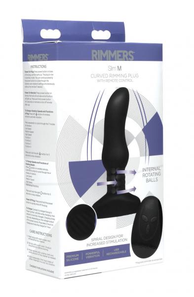 Slim M Curved Rimming Plug With Remote Control