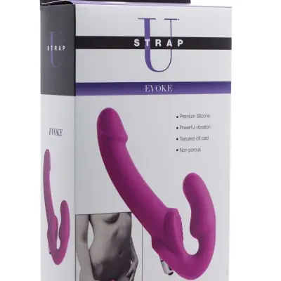 Evoke Vibrating Strapless Silicone Strap-on Dildo