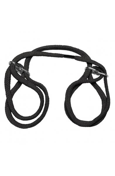 Japanese Style Bondage - Cotton Wrist or Ankle  Cotton Cuffs - Black