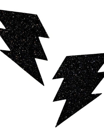 Black Malice Glitter Lightning Bolt Nipztix Pasties