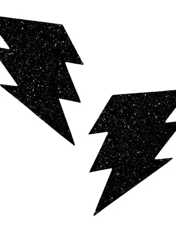 Black Malice Glitter Lightning Bolt Nipztix Pasties