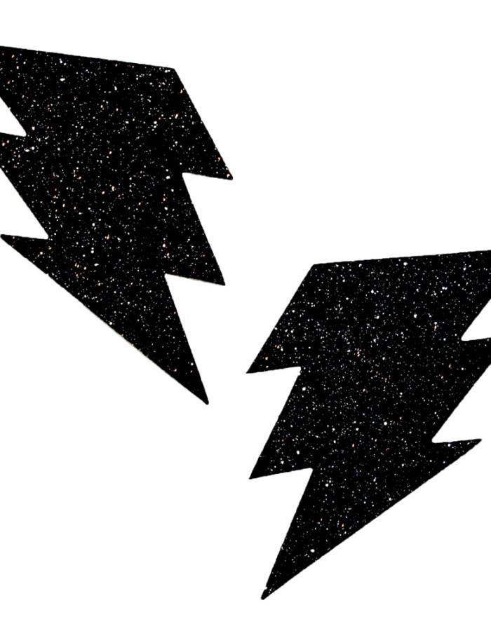 Black Malice Glitter Lightning Bolt Nipztix Pasties