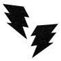 Black Malice Glitter Lightning Bolt Nipztix Pasties
