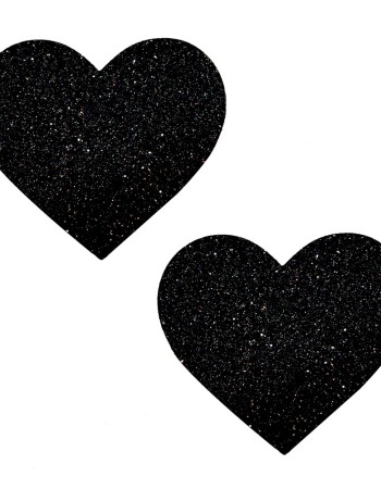 Black Malice Glitter I Heart U Nipztix Pasties