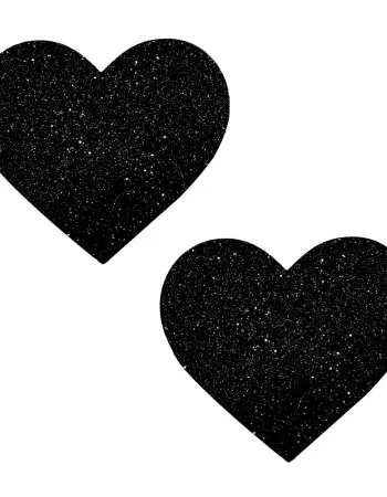 Black Malice Glitter I Heart U Nipztix Pasties