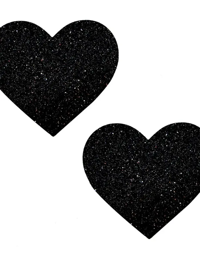 Black Malice Glitter I Heart U Nipztix Pasties