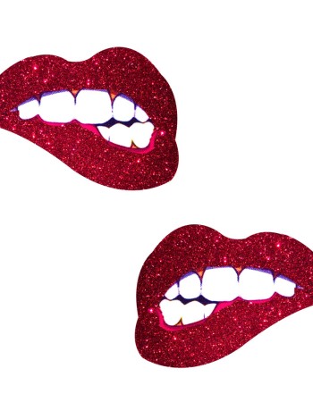 Freaking Awesome Red Glitter Bite Me Nipztix  Pasties
