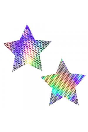 Liquid Party Silver Holographic Starry Nights  Nipztix Pasties