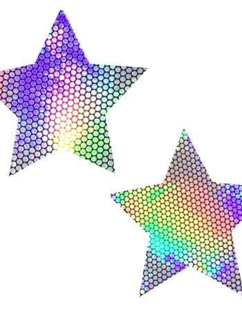 Liquid Party Silver Holographic Starry Nights Nipztix Pasties